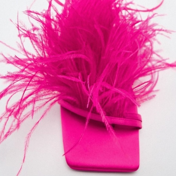 ZARA Feathered High Heel Sandals BNWT - Picture 3 of 4
